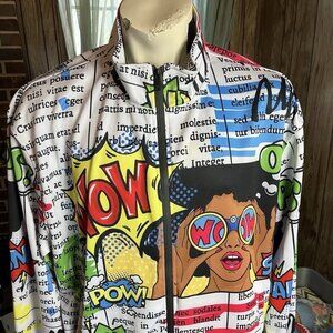 Encrypted Jacket Men's 3XL Multi Color World Tour Zip Long Sleeve